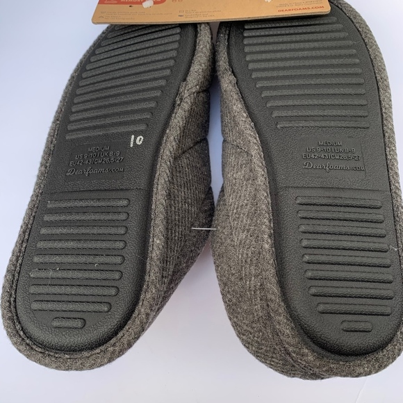 DEARFOAMS Men's Grey Slipper Size M (US 9-10) - Picture 5 of 6